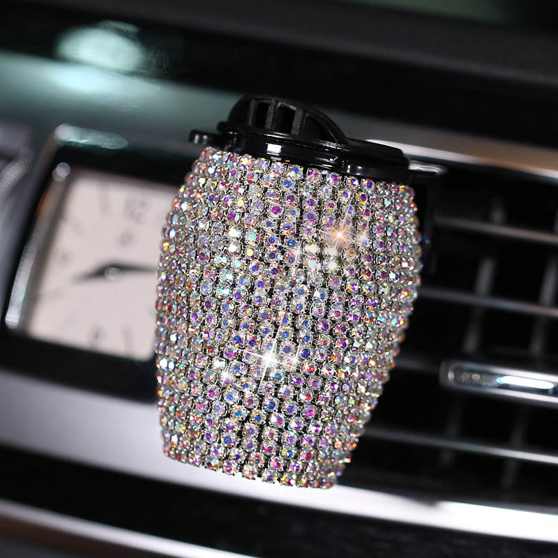 Good Crystal Bling Bling 1pcs Car Air-Purify Clip Auto Air Out Perfume Clip - AB White