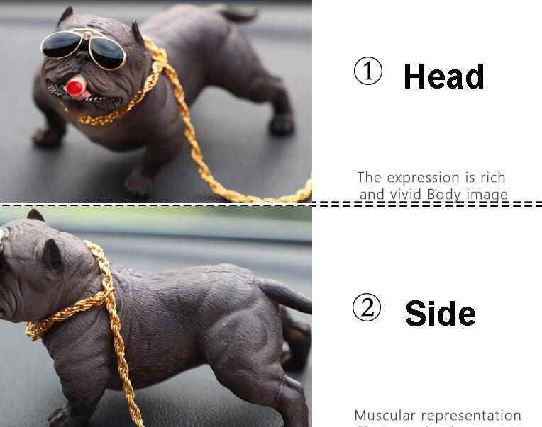 Resin Metal Cool Car Ornaments French Bulldog Car Decoration Smoking Dog With Sunglasses - Brown