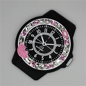 Women Watch Rhinestone Automobile Non-Slip Mat PVC Car Anti-Slip Mats Plastic - Black