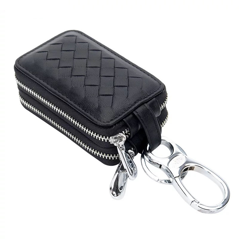 Beautiful Cute Cool Universal Genuine Leather Auto Key Bags Key Chain - Black