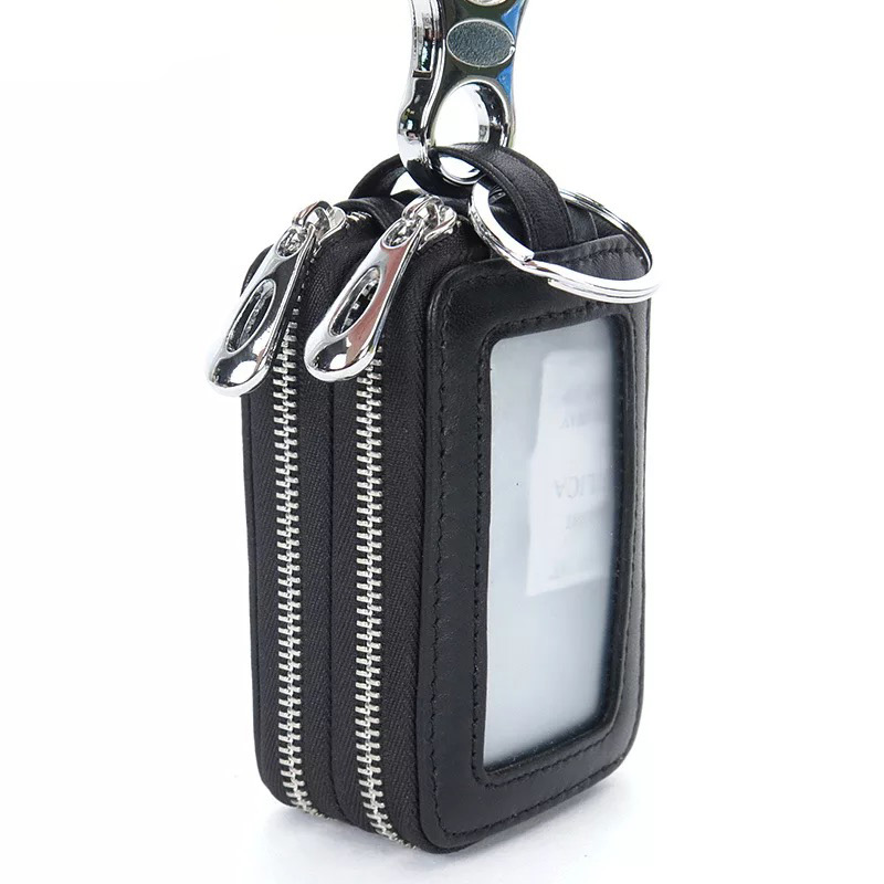 Beautiful Cute Cool Universal Genuine Leather Auto Key Bags Key Chain - Black