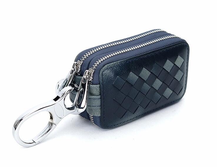 Beautiful Cute Cool Universal Genuine Leather Auto Key Bags Key Chain - Blue