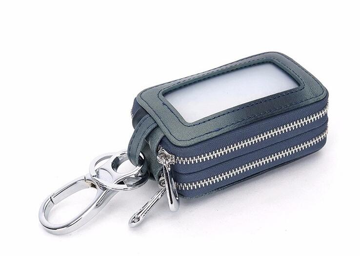 Beautiful Cute Cool Universal Genuine Leather Auto Key Bags Key Chain - Blue