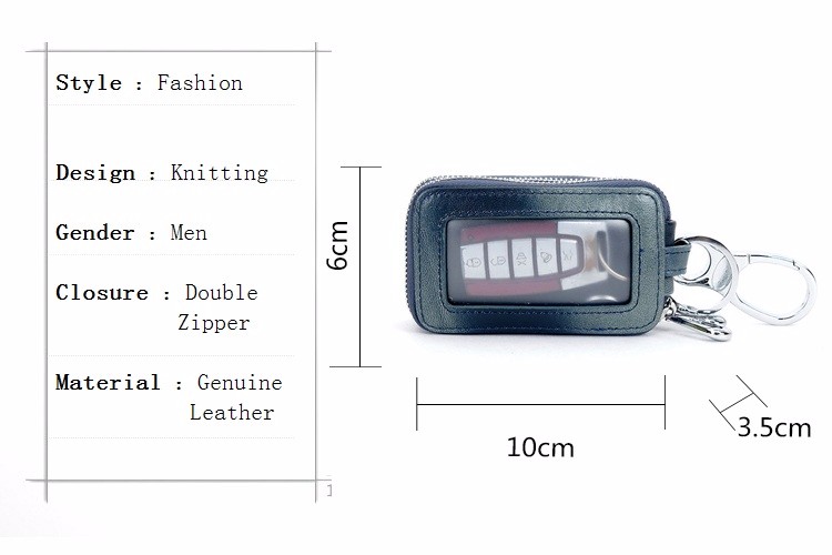 Beautiful Cute Cool Universal Genuine Leather Auto Key Bags Key Chain - Blue