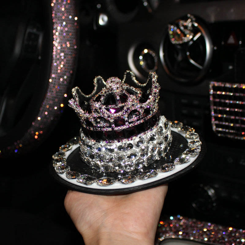 Car Perfume Seat Beautiful Bling Bling Diamonds Crystal Car Perfume Seat Car Interior Decoration - Purple