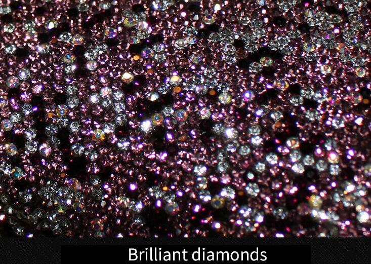 Nice 1pcs Crystal Car Storage Bucket Leather Storage Box Diamond Auto Storage Bag - Purple