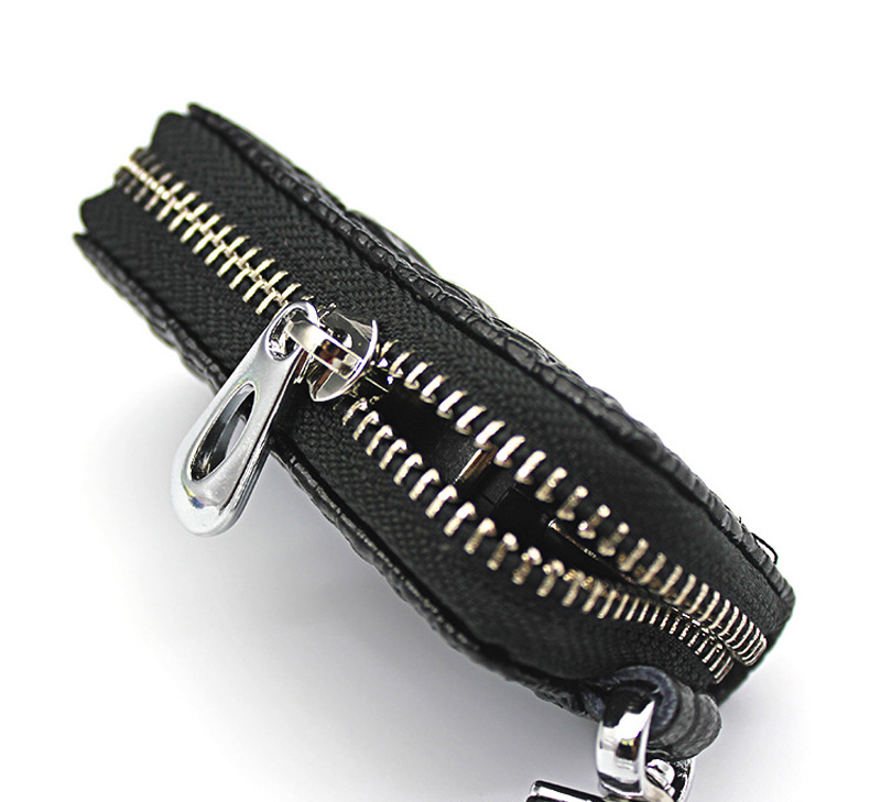 Luxurious Beautiful Gorgeous Genuine Leather Auto Key Bags Key Chain - Black