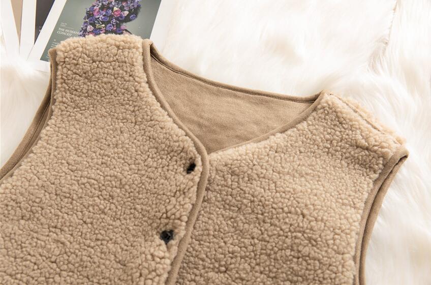 Cheap Classic pocket Faux Fox Fur Vests Fashion Women Overcoat - Apricot