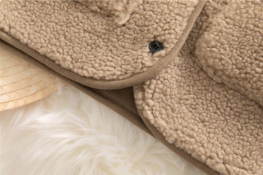 Cheap Classic pocket Faux Fox Fur Vests Fashion Women Overcoat - Apricot