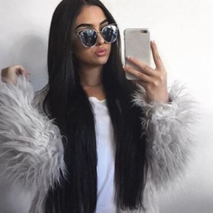 Cheap Cool Faux Fox Fur Overcoat Fashion Women Coat - Grey