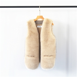 Cheap Furry Faux Fox Fur Vest Fashion Women Overcoat - Apricot