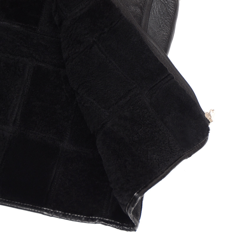 Cheap Furry Faux Fox Fur Vest Middle Aged Man Overcoat - Black 01