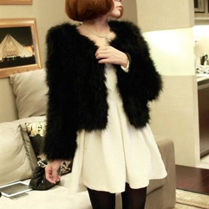 Cheap Good Warm Faux Ostrich Fur Vests Fashion Women Waistcoat - Black