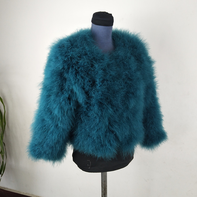 Cheap Good Warm Faux Ostrich Fur Vests Fashion Women Waistcoat - Blue