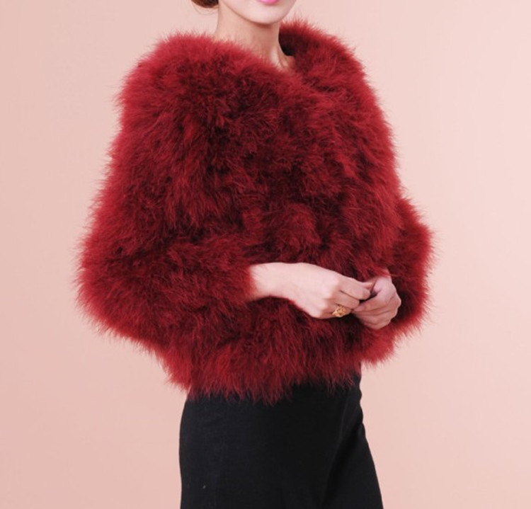 Cheap Good Warm Faux Ostrich Fur Vests Fashion Women Waistcoat - Red