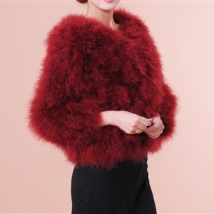Cheap Good Warm Faux Ostrich Fur Vests Fashion Women Waistcoat - Red