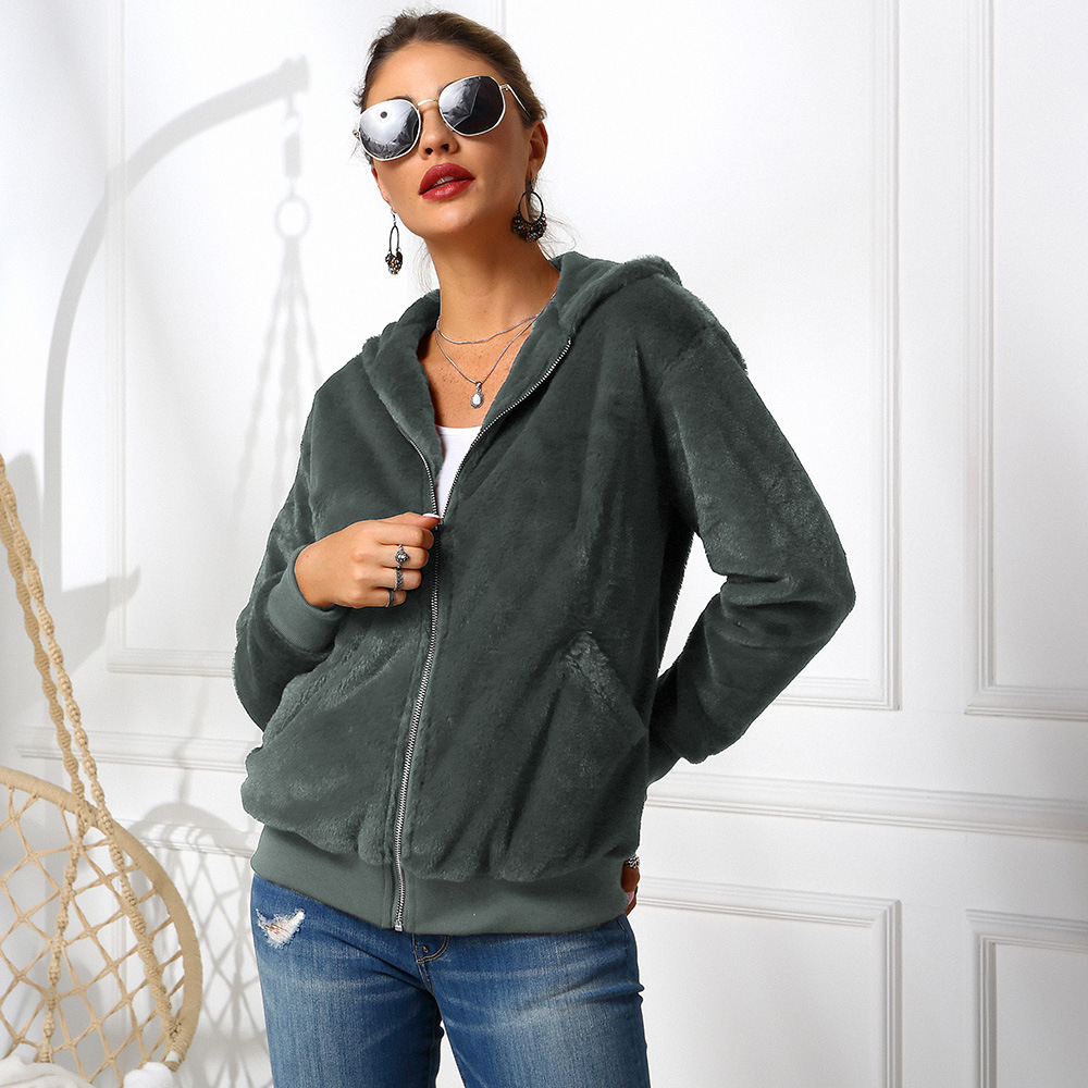 Cheap Warm Faux Rabbit Fur Overcoat Fashion Women Coat - Green 01