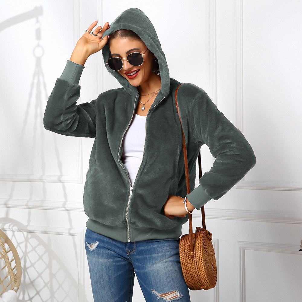 Cheap Warm Faux Rabbit Fur Overcoat Fashion Women Coat - Green 01