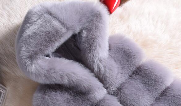 Cheap Winter Cool Faux Fox Fur Vest Fashion Women Waistcoat - White