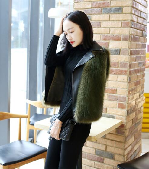 Cheap Winter Cool Faux Fur Vest Fashion Women Waistcoat - Green