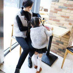 Cheap Winter Cool Faux Fur Vest Fashion Women Waistcoat - Grey