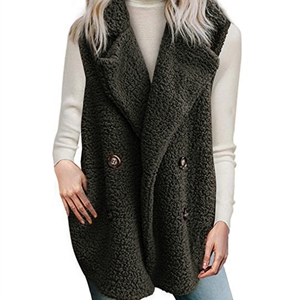 Cheap Winter Elegant Faux Plush Fur Vest Fashion Women Waistcoat - Green