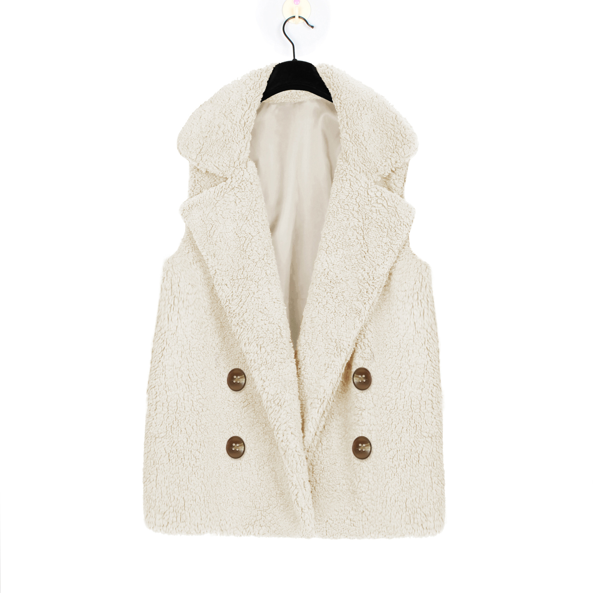 Cheap Winter Elegant Faux Plush Fur Vest Fashion Women Waistcoat - White