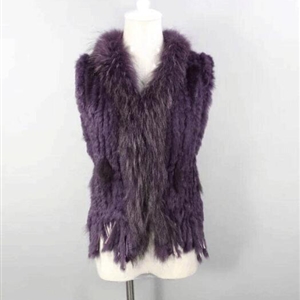 Cheap Winter Elegant Faux Rabbit Fur Vest Fashion Women Waistcoat - Purple 01
