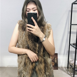 Cheap Winter Elegant Faux Rabbit Fur Vest Fashion Women Waistcoat - Yellow 01