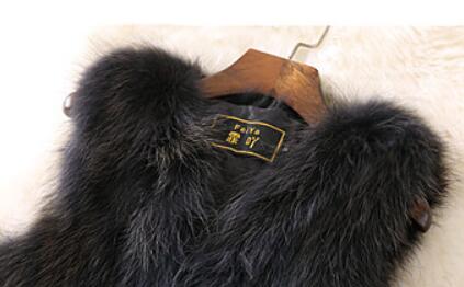 Cheap Winter Elegant Faux Raccoon Fur Vest Fashion Women Waistcoat - Rose