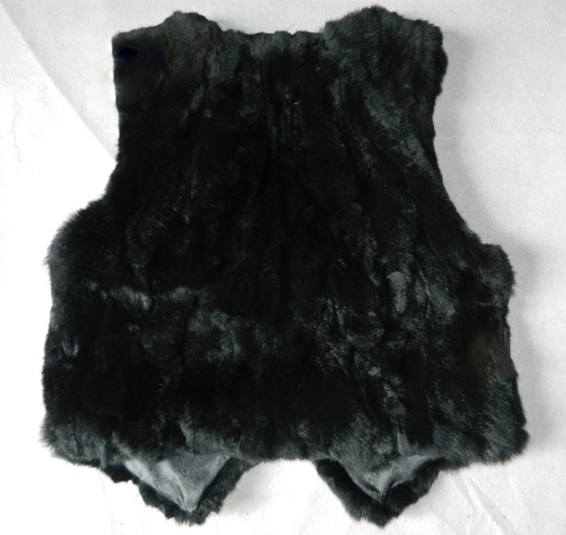 Cheap Winter Furry Faux Fox Fur Vest Fashion Women Waistcoat - Black