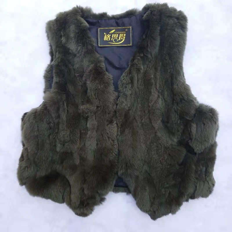Cheap Winter Furry Faux Fox Fur Vest Fashion Women Waistcoat - Green