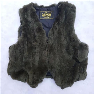 Cheap Winter Furry Faux Fox Fur Vest Fashion Women Waistcoat - Green
