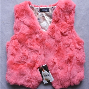 Cheap Winter Furry Faux Fox Fur Vest Fashion Women Waistcoat - Pink 01