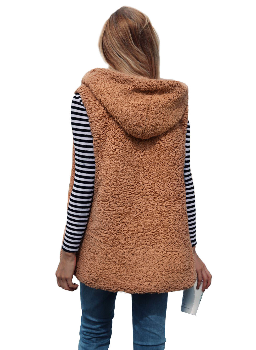 Cheap Winter Nice Faux Fur Vest Fashion Women Waistcoat - Brown