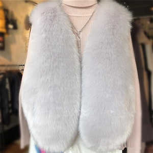 Cheap Winter Warm Faux Fur Vests Fashion Women Waistcoat - Gray