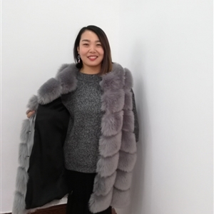 Classic Winter Furry Faux Fox Fur Vest Fashion Women Waistcoat - Gray
