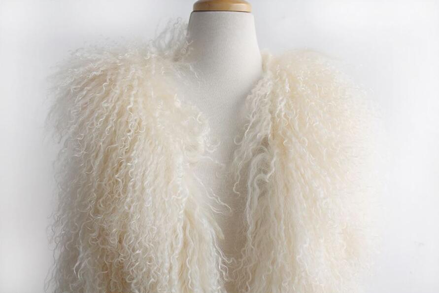 Cute Long Elegant Faux Fur Vest Fashion Women Overcoat - White