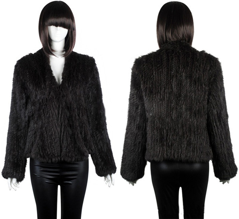 Furry Elegant Faux Rabbit Fur Vest Fashion Women Overcoat - Black