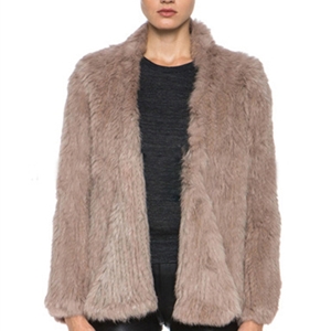 Furry Elegant Faux Rabbit Fur Vest Fashion Women Overcoat - Brown