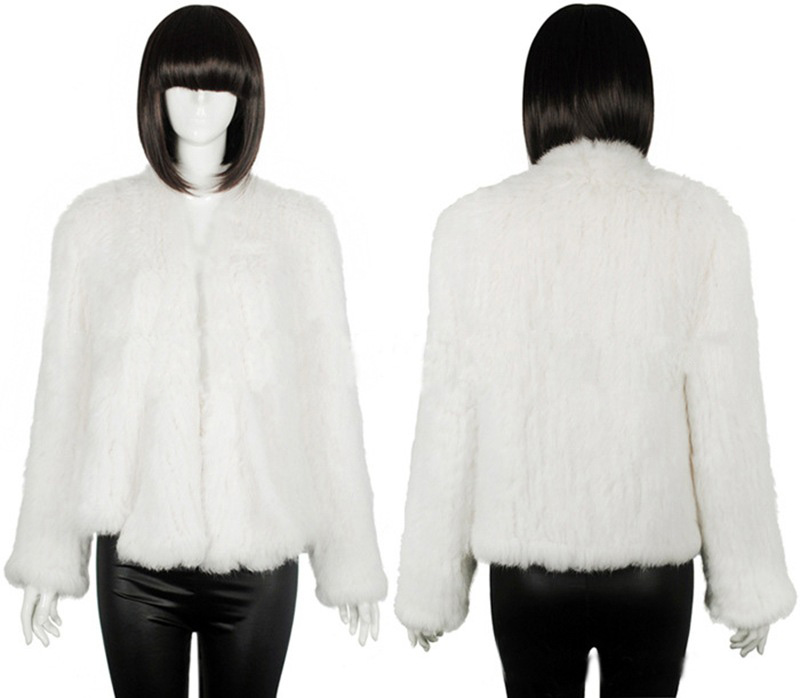 Furry Elegant Faux Rabbit Fur Vest Fashion Women Overcoat - White 01