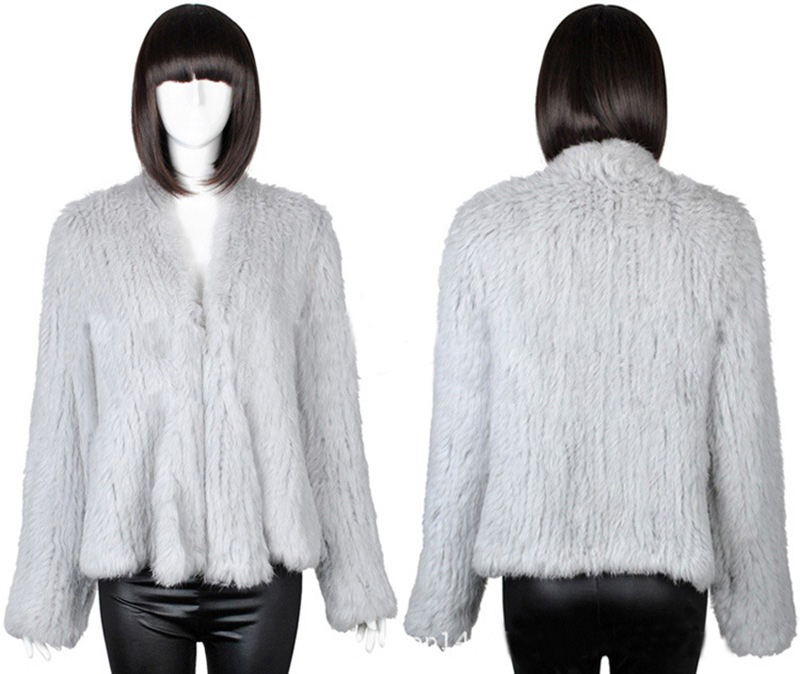Furry Elegant Faux Rabbit Fur Vest Fashion Women Overcoat - White 02