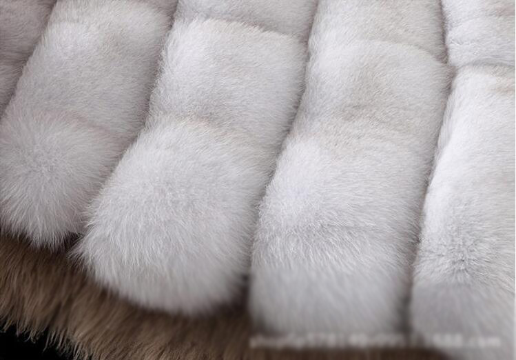 Good Classic Furry Faux Fox Fur Vest Fashion Women Overcoat - Black