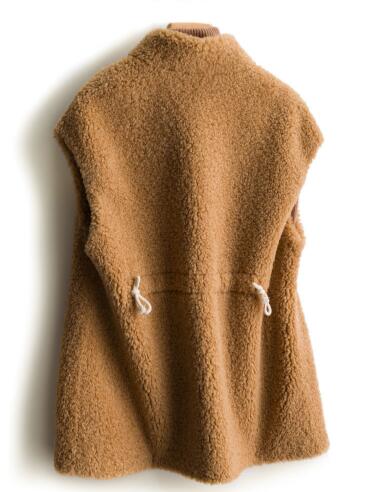 Good Furry Faux Lamb Fur Vest Fashion Women Overcoat - Brown