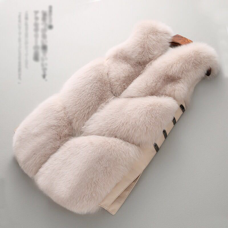 Luxury Popular Super Real Fox Fur Vest Fashion Women Overcoat - Pink