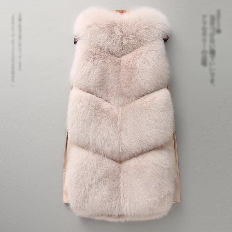 Luxury Popular Super Real Fox Fur Vest Fashion Women Overcoat - Pink