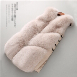 Luxury Popular Super Real Fox Fur Vest Fashion Women Overcoat - Pink