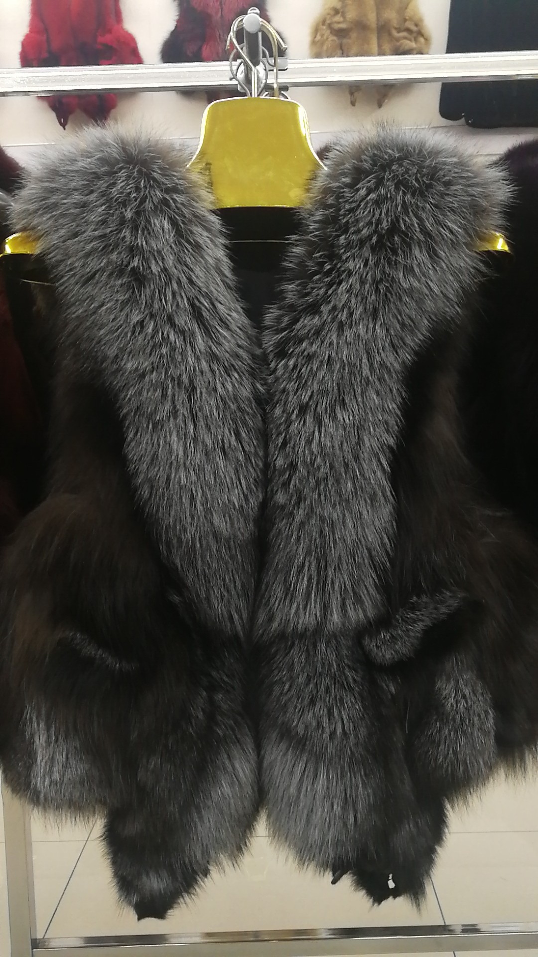 Luxury Winter Elegant Real Fox Fur Vest Fashion Women Overcoat - Silvery