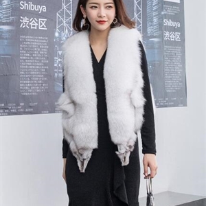 Luxury Winter Super Real Fox Fur Vests Fashion Women Overcoat - White