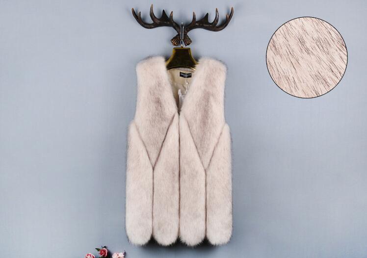 Mink Genuine Real Fox Fur Vest Fashion Women Medium-long With Belt Fur Waistcoat - Apricot